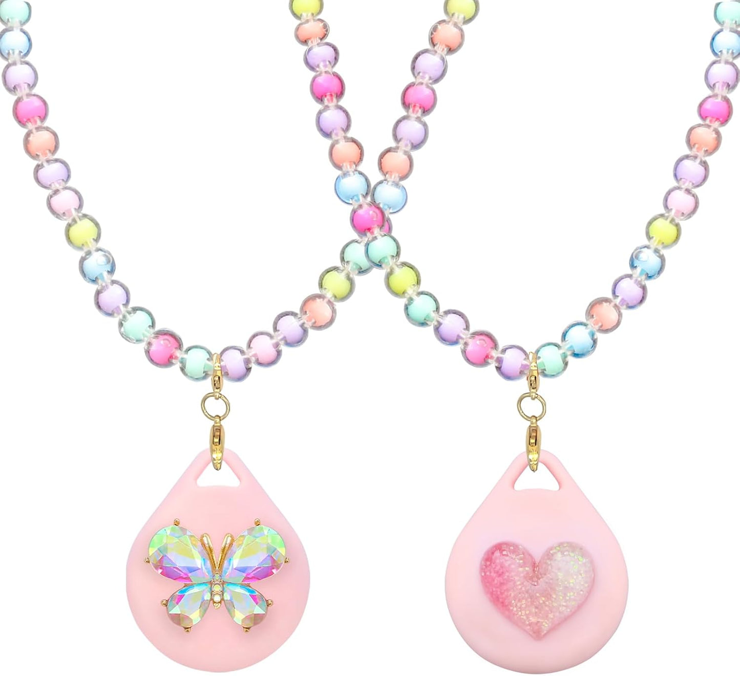 2 Soportes Collar Infantil Airtag 2nd & 1st Rosa Mariposa