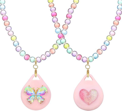 2 Soportes Collar Infantil Airtag 2nd & 1st Rosa Mariposa