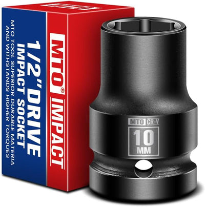 Vaso impacto 1/2 10mm 6 puntas acero Cr-V ANSI