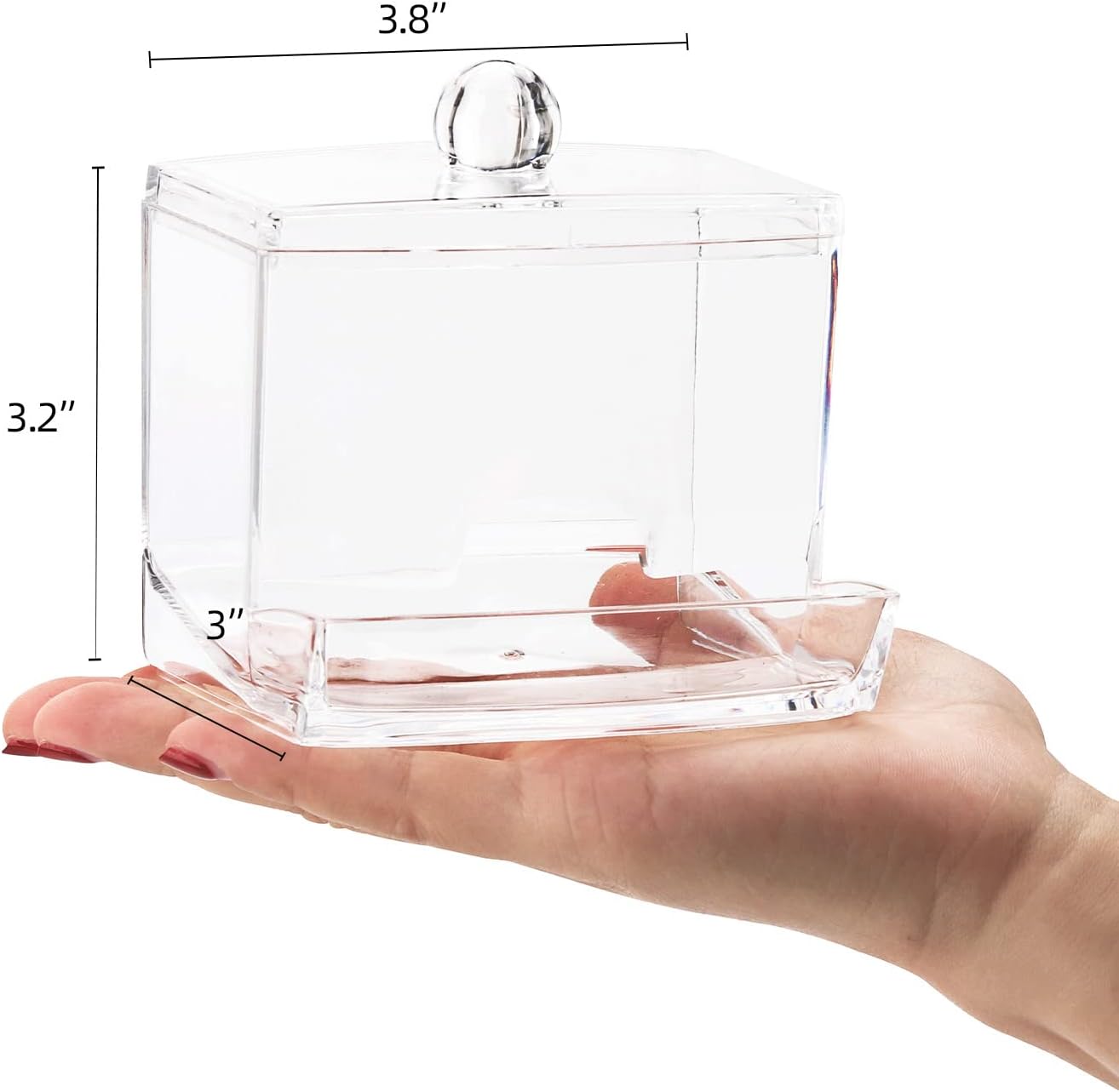Dispensador Qtip 10oz organiz. baño transparente