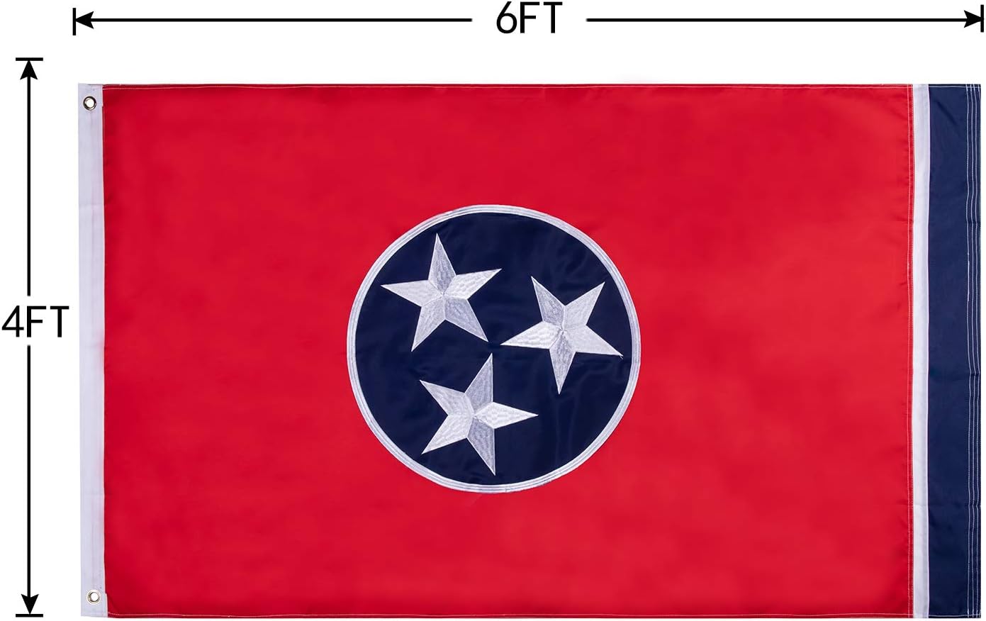 Bandera Tennessee 4x6ft estrella bordada nailon 210D