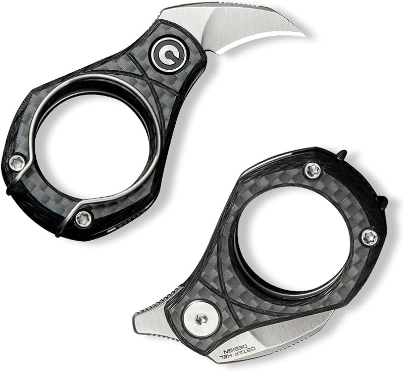 Cuchillo llavero plegable 14C28N fibra carbono regalo