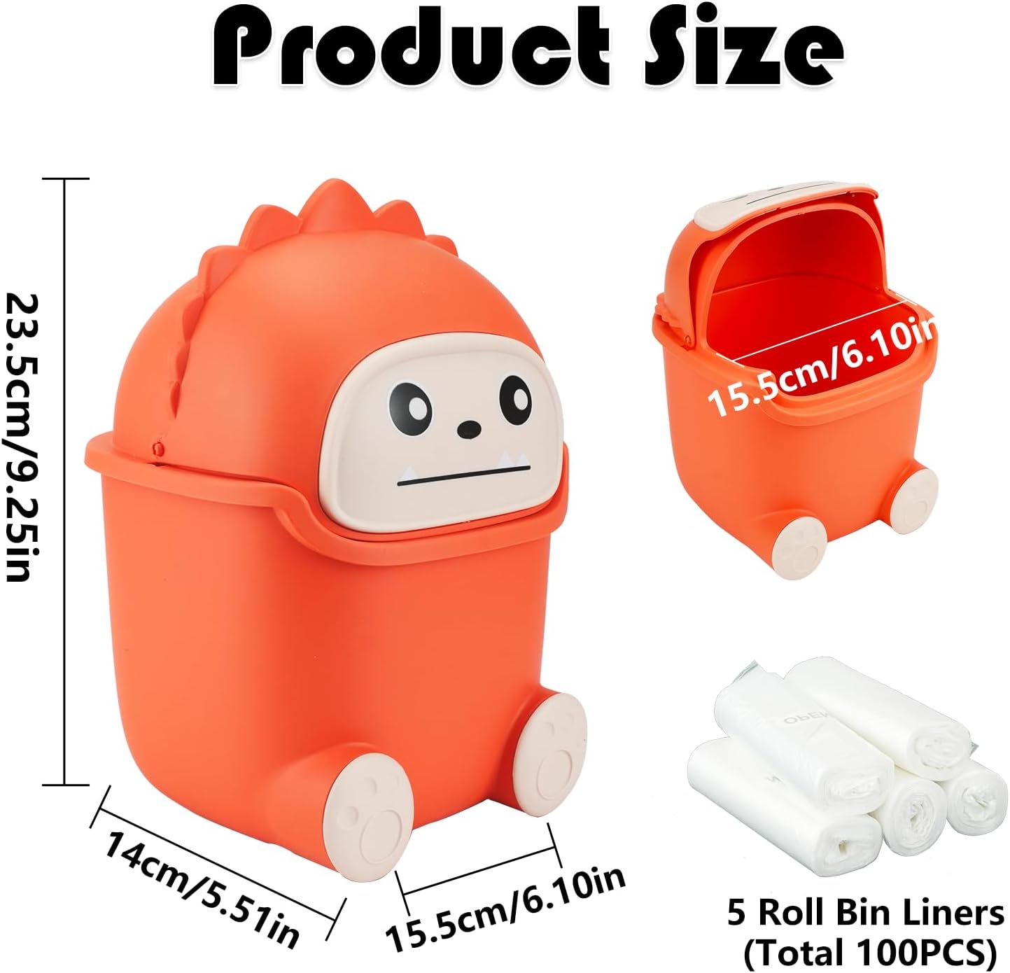 Mini bote basura tapa abatible 100 bolsas oficina hogar