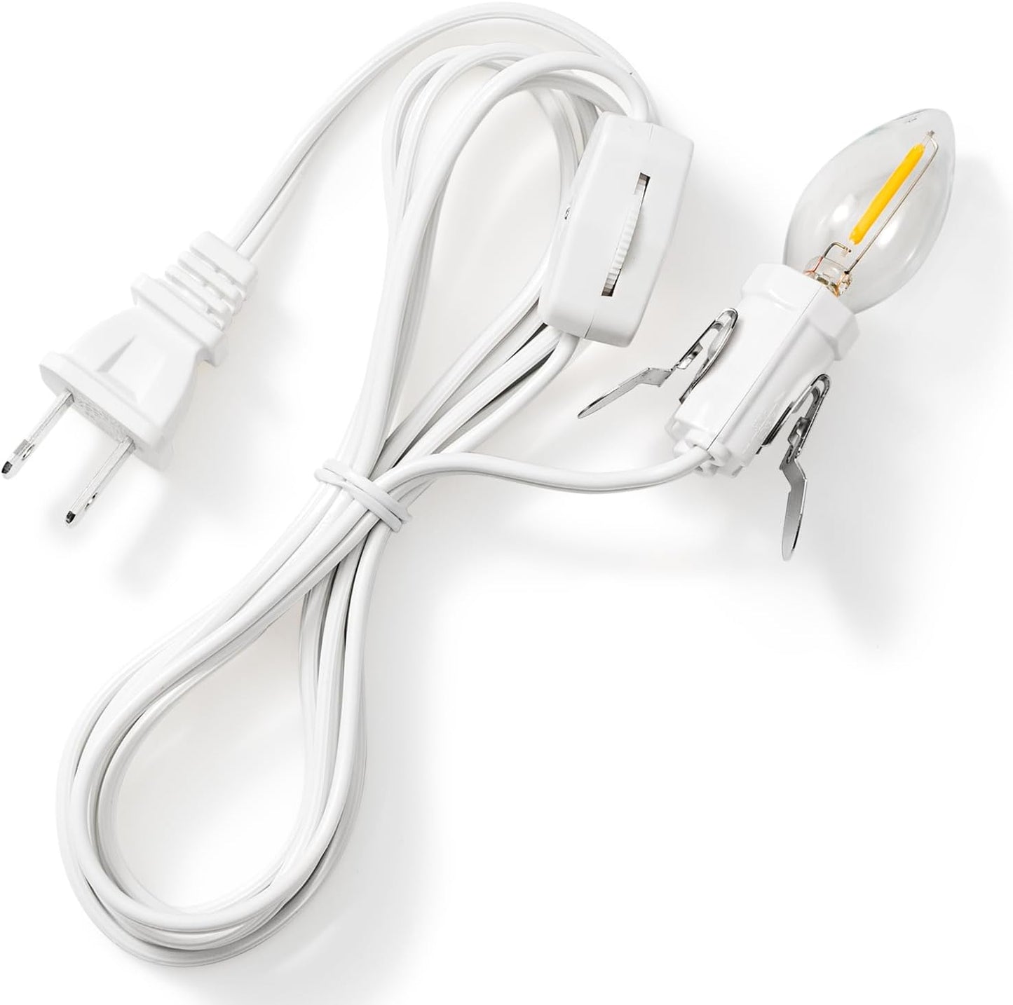 Cable C7 6ft con bombilla LED E12 enchufe interruptor