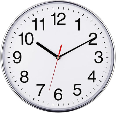 Reloj pared grande negro silencioso 16pulg diseño simple