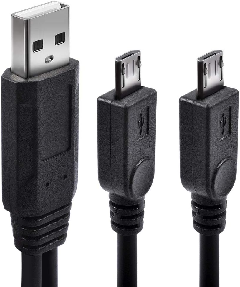 Cable carga doble micro USB 2 en 1 para 2 dispositivos