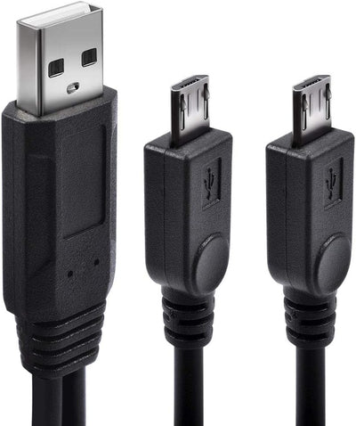 Cable carga doble micro USB 2 en 1 para 2 dispositivos