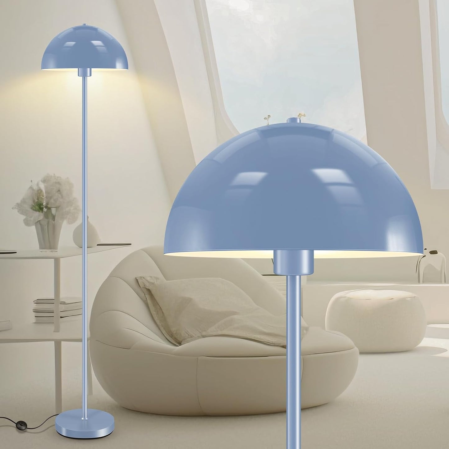 Lámpara pie industrial E26 65.6pulg cúpula retro