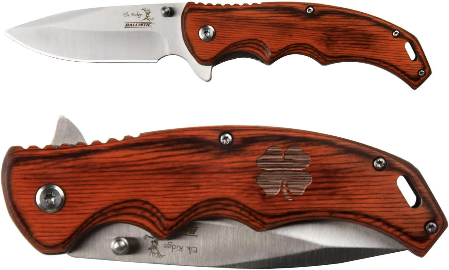Cuchillo plegable 3.5" trébol 4 hojas con clip