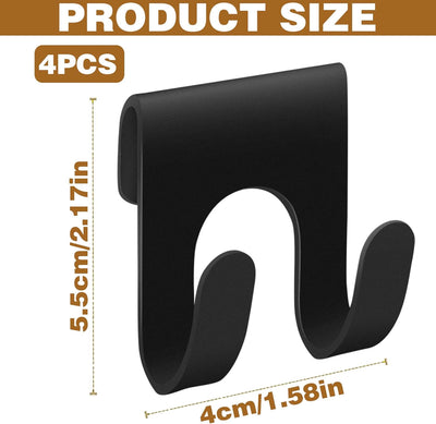 4 Pzas Organiz. Ducha Negro Estante Metal Ganchos Doble