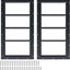 2 Ventanas Cobertizo 10x23pulg Vidrio Templado Fijo Negro