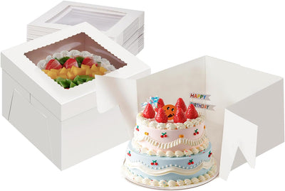 20 Cajas Pasteles 12x12pulg Con Ventana Para Bodas Y Cumpleaños