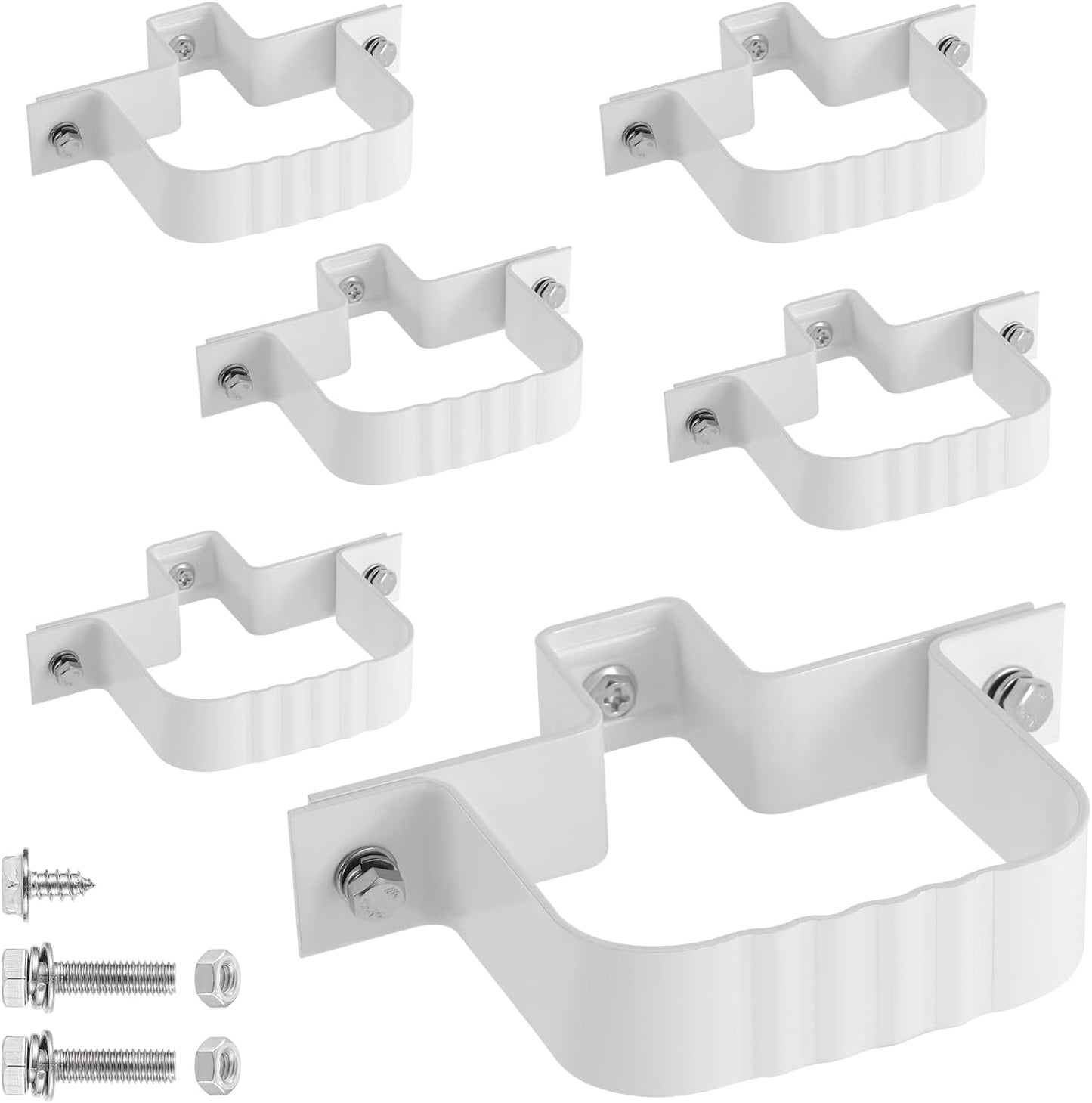 6 Pzas Correas Bajante 3x4 y Soportes Pared Set Blanco