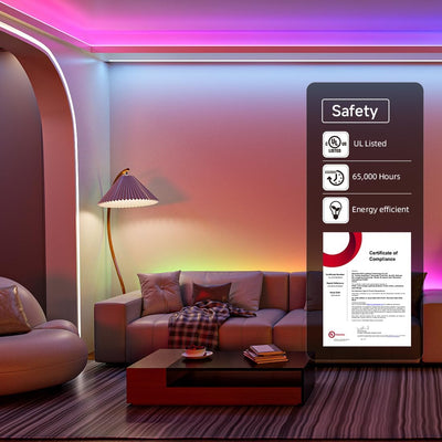 Tira LED RGBW 16.4ft 60LED/m IP65 cert UL 4 colores