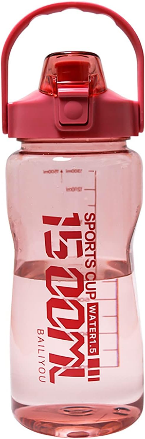 Botella agua 51oz con asa pajilla sin BPA para deportes