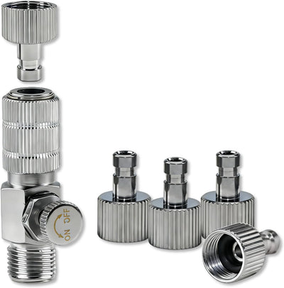 Kit adaptador aerógrafo 1/8pulg BSP 5 machos 1 hembra