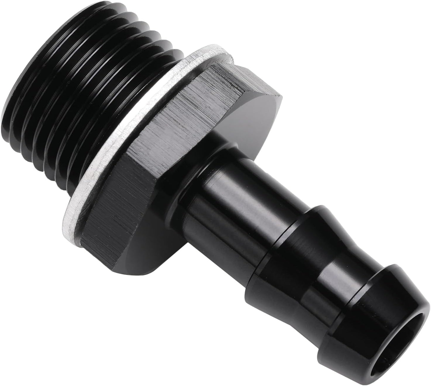 Adaptador M18x1.5 bomba combustible 3/8 púas aluminio negro