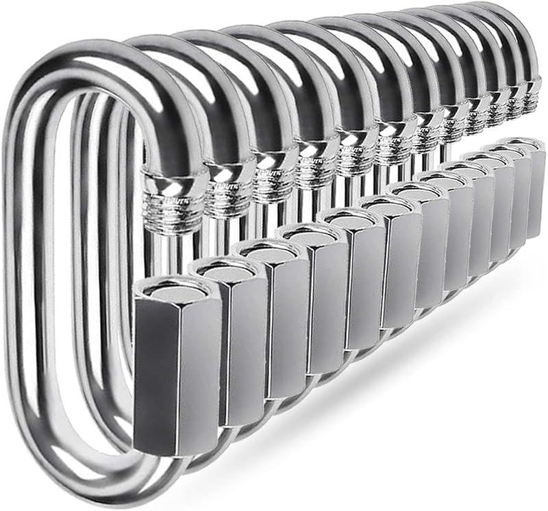 Pinzas bloqueo acero inox M5 12 pzas para columpio campamento