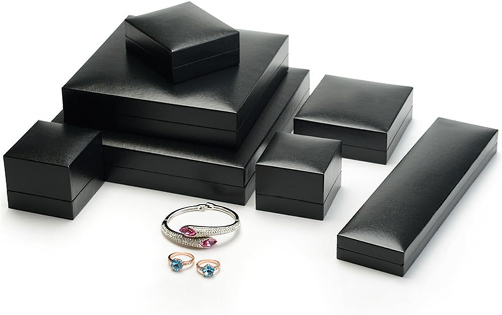 Caja regalo pendientes negros terciopelo 6x6.5x5.2cm