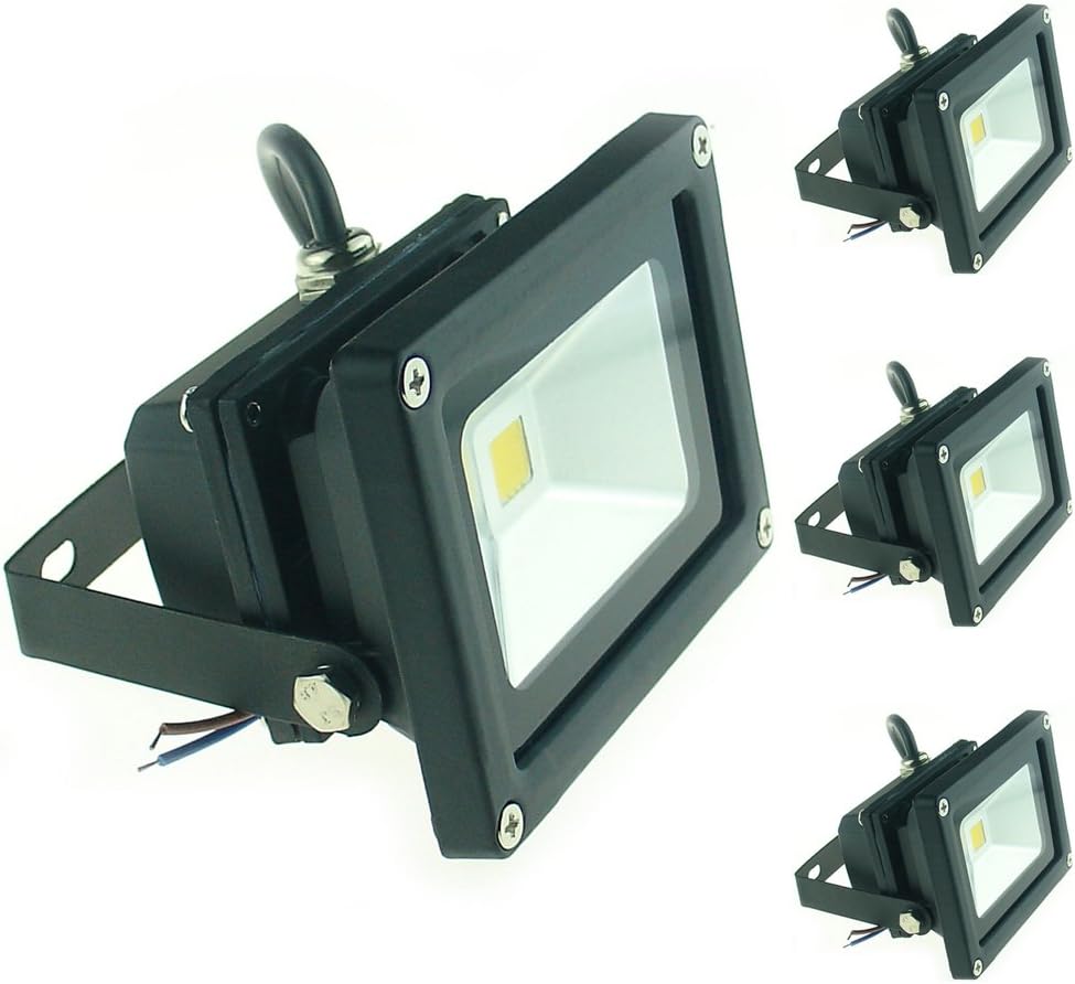 Lámpara LED inundación 12/24V impermeable negro 4uds