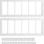2 Ventanas Cobertizo 10x35pulg Vidrio Templado Fijo Blanco