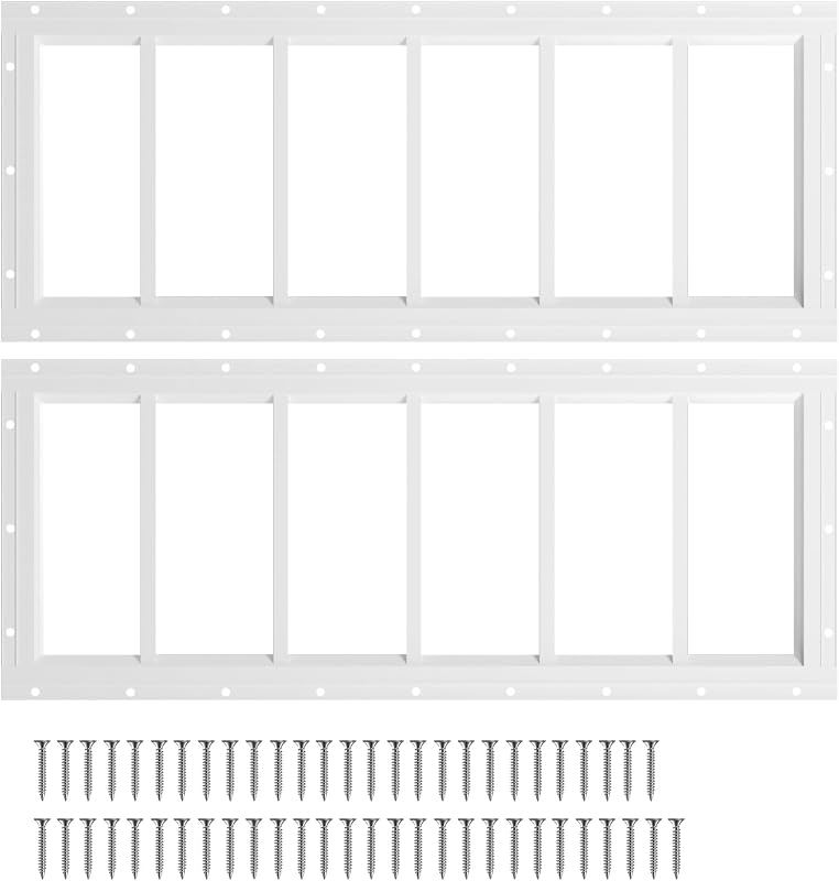 2 Ventanas Cobertizo 10x35pulg Vidrio Templado Fijo Blanco