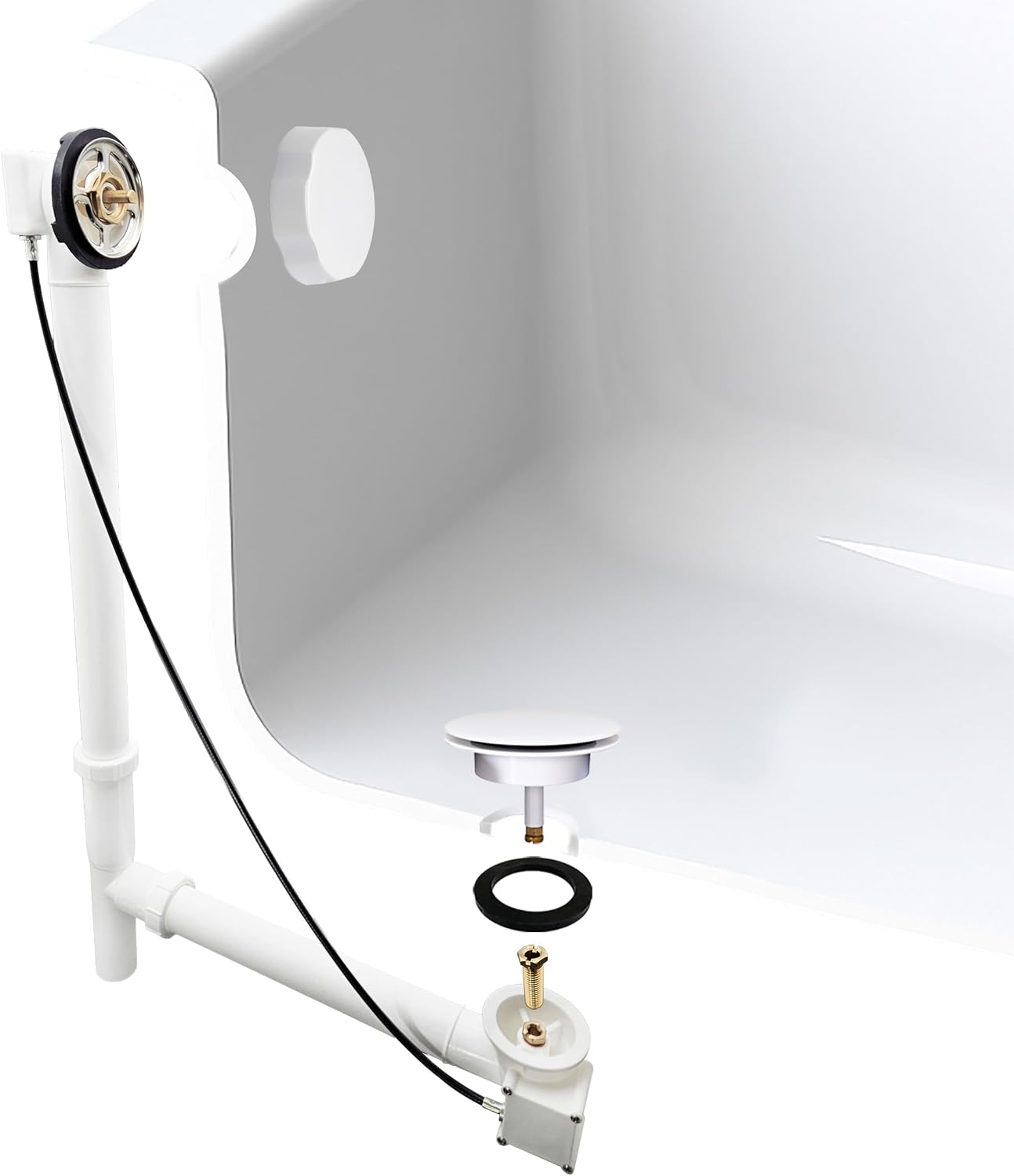 Kit molduras drenaje baño 27pulg perilla giratoria
