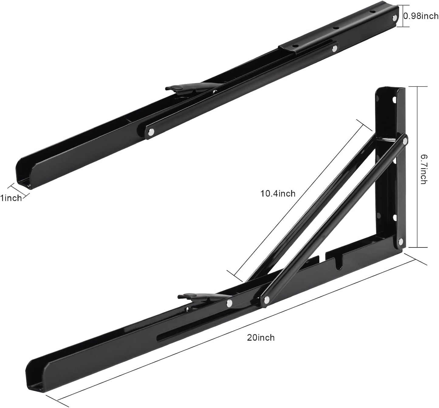 Soporte estante plegable L 20pulg negro carga 330lb