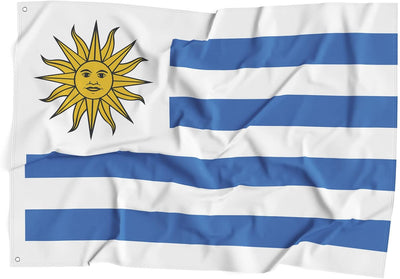 Bandera Uruguay 3x5ft poliéster anti UV interiores exteriores