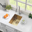 Fregadero cocina 12x16" dorado acero inox 16ga fondo