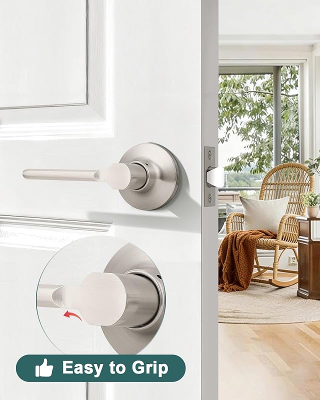 10 Manijas Puerta Níquel Cepillado Resistentes Pasillo