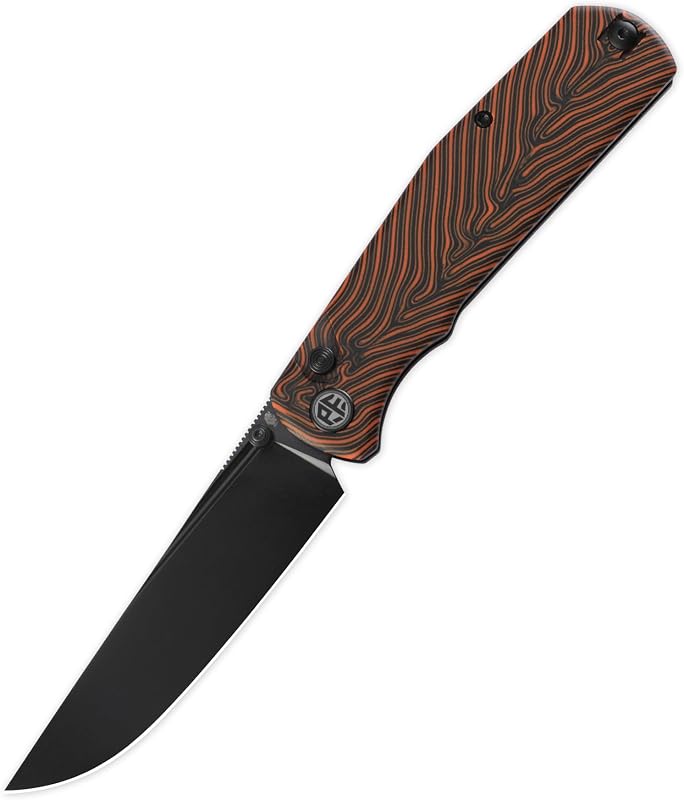 Cuchillo plegable EDC 3.9pulg acero negro G10 naranja
