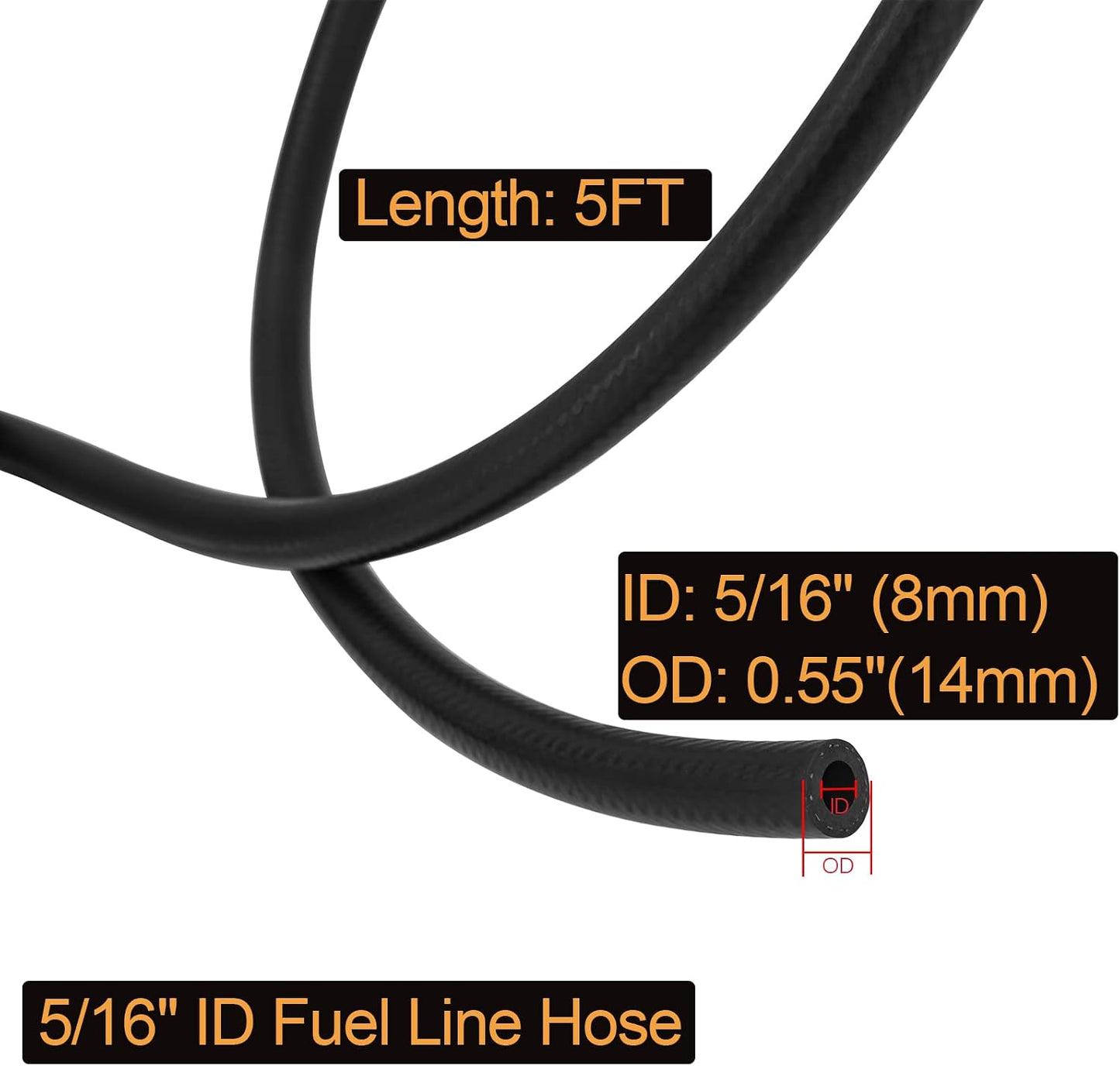 Manguera combustible 5/16 DI SAE 30R7 150psi 5ft