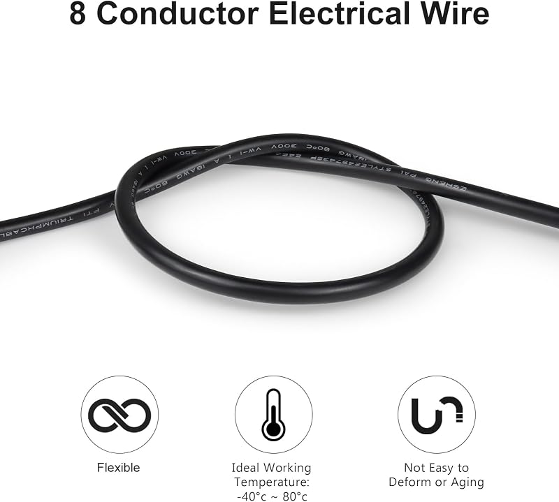 Cable eléctrico 14 y 8 conductores PVC para LED automotriz