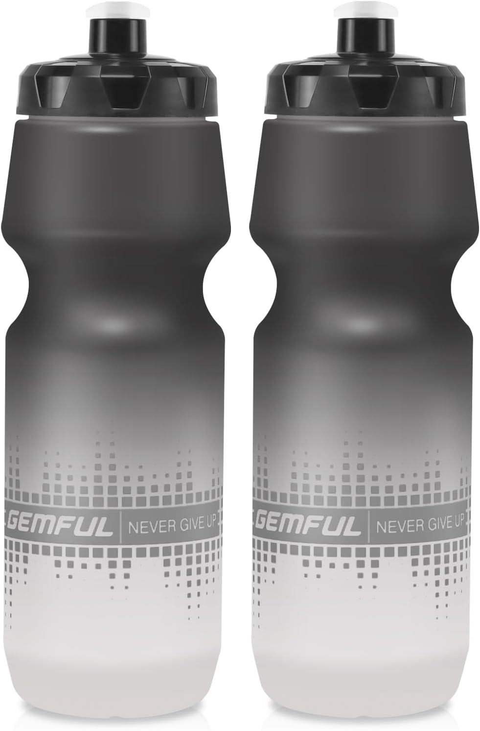 2 Botellas Agua Ciclismo Sin BPA 24oz Negro Blanco
