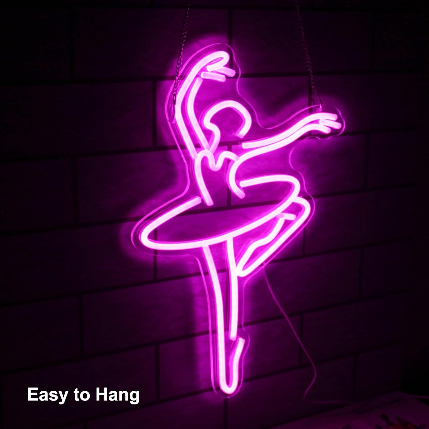 Letrero Neón Bailarina Rosa Luces LED para Dormitorio Baile