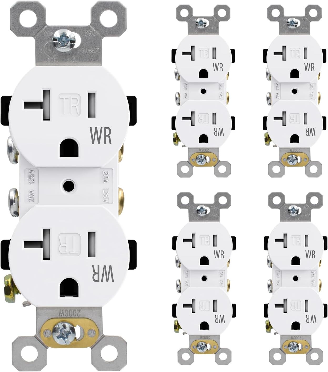 Receptáculo dúplex 20A 125V pared 2 polos 3 cables