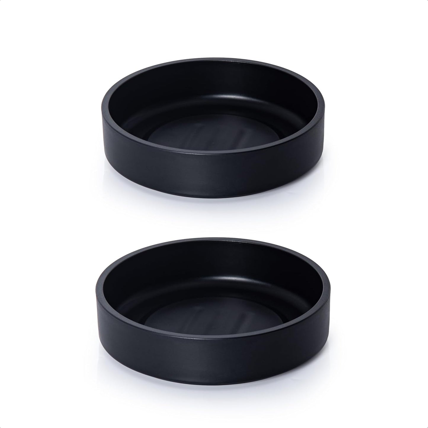 Bandeja drenaje plantas plástico 6" set 2 negro mate
