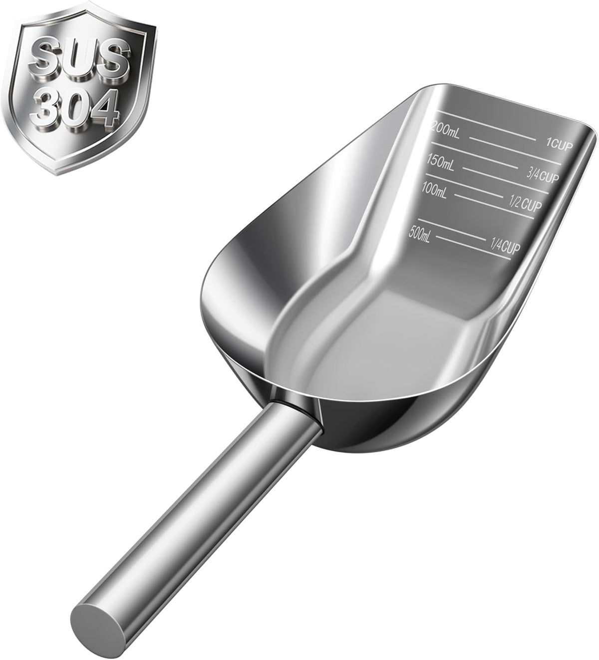 Cuchara acero inox 304 para mascotas con mango largo
