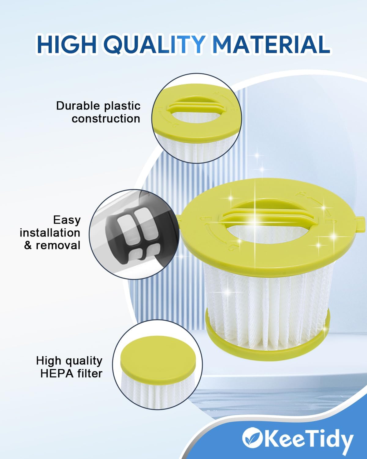 Filtros vacío comp Ryobi ONE 18V PCL700-705 4 Pzas