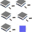 Kit matriz puntos led 5v max7219 8x8 azul