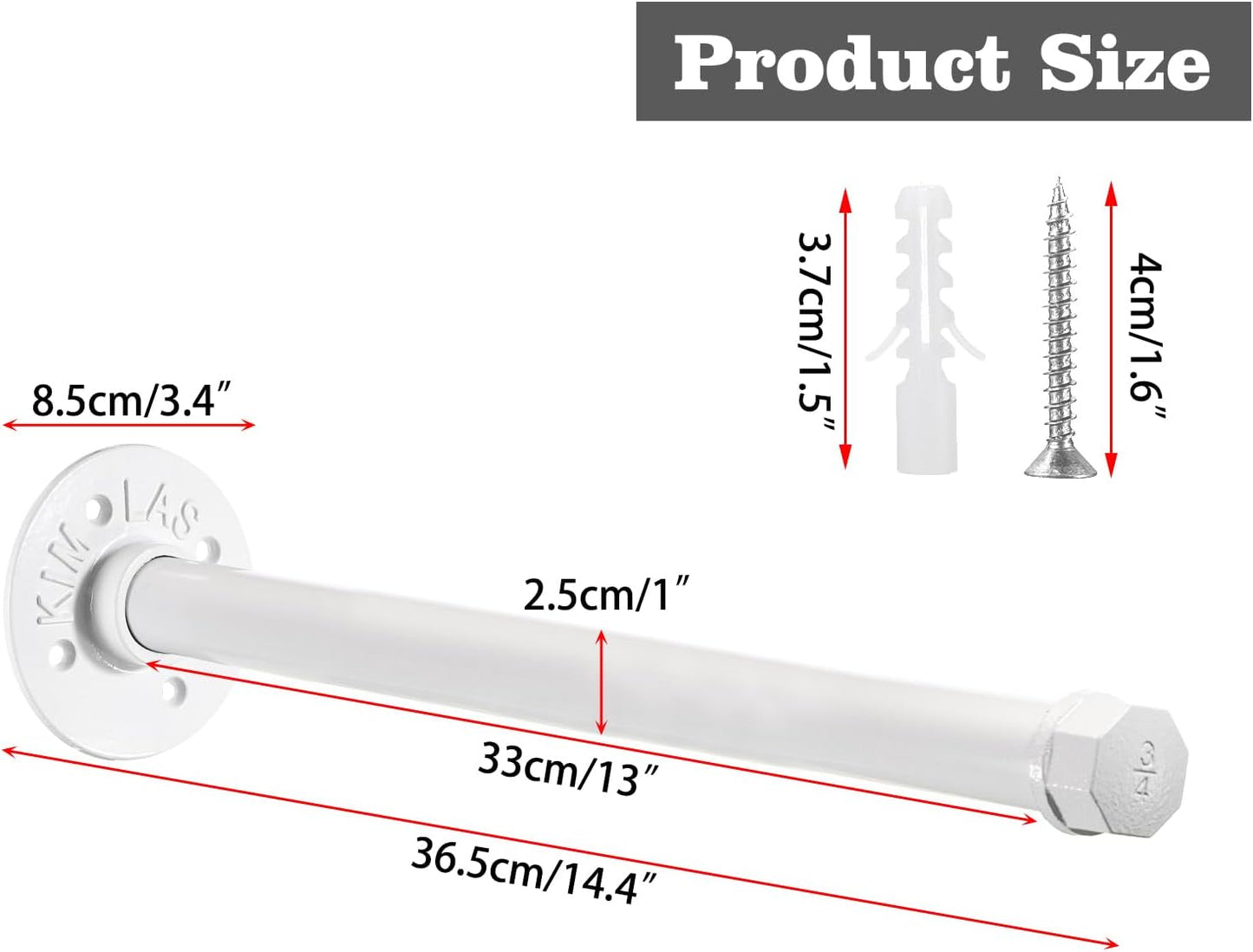 Perchero pared 2pzas 14" hierro fundido blanco