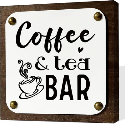 Letrero madera café té decoración hogar cafetería