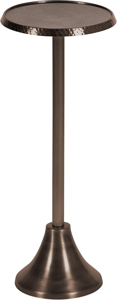 Mesa bebidas moderna pedestal 9x9x23pulg bronce decorativa