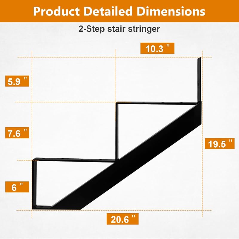 Elevador escalera acero 2 pasos 19.5" set 3