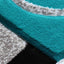 Alfombra tallada a mano moderna turquesa gris 2x7"