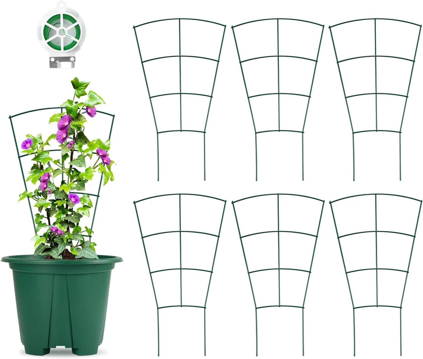6 Enrejados Metal 16pulg para Plantas Interior