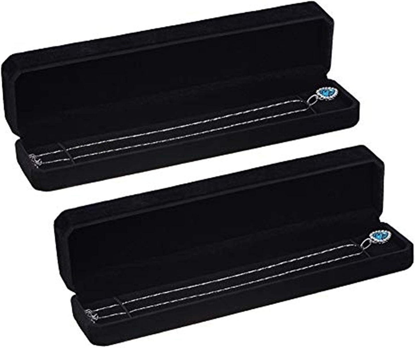 Pack 2 pulseras terciopelo negro caja regalo