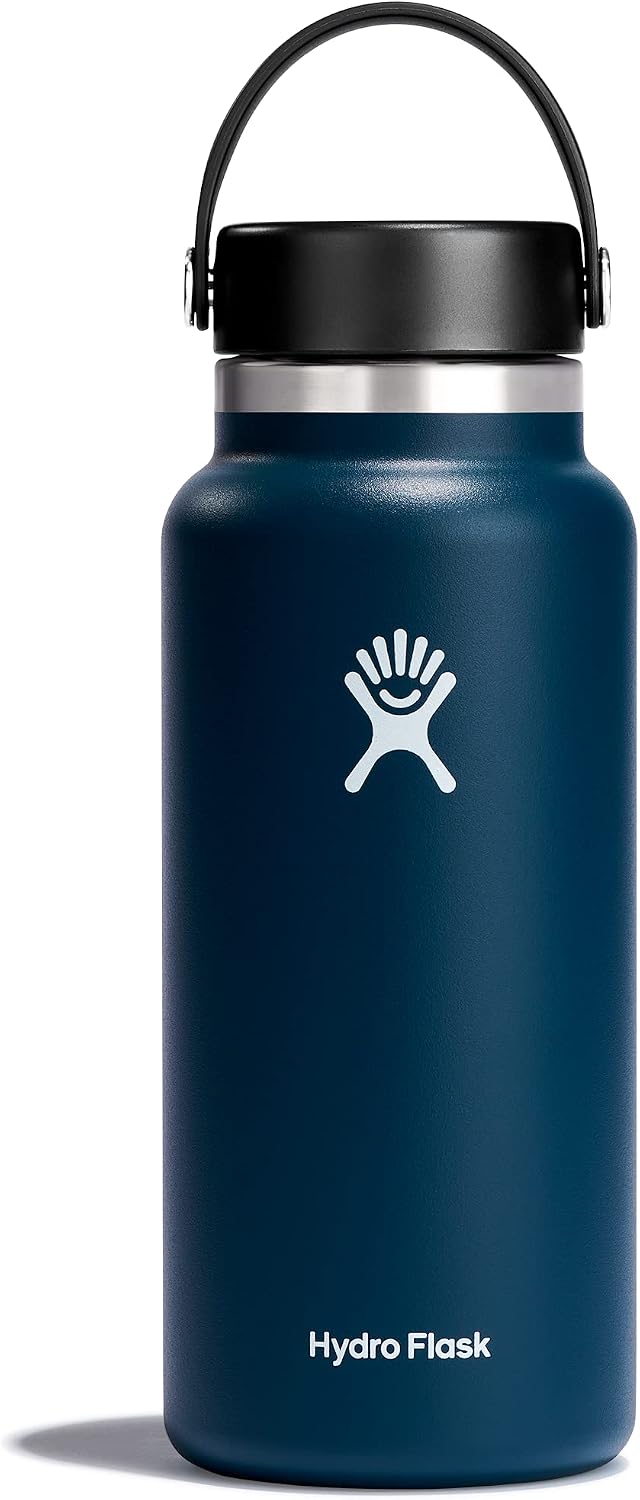 Botella agua acero inox aislada tapa flexible 946ml azul