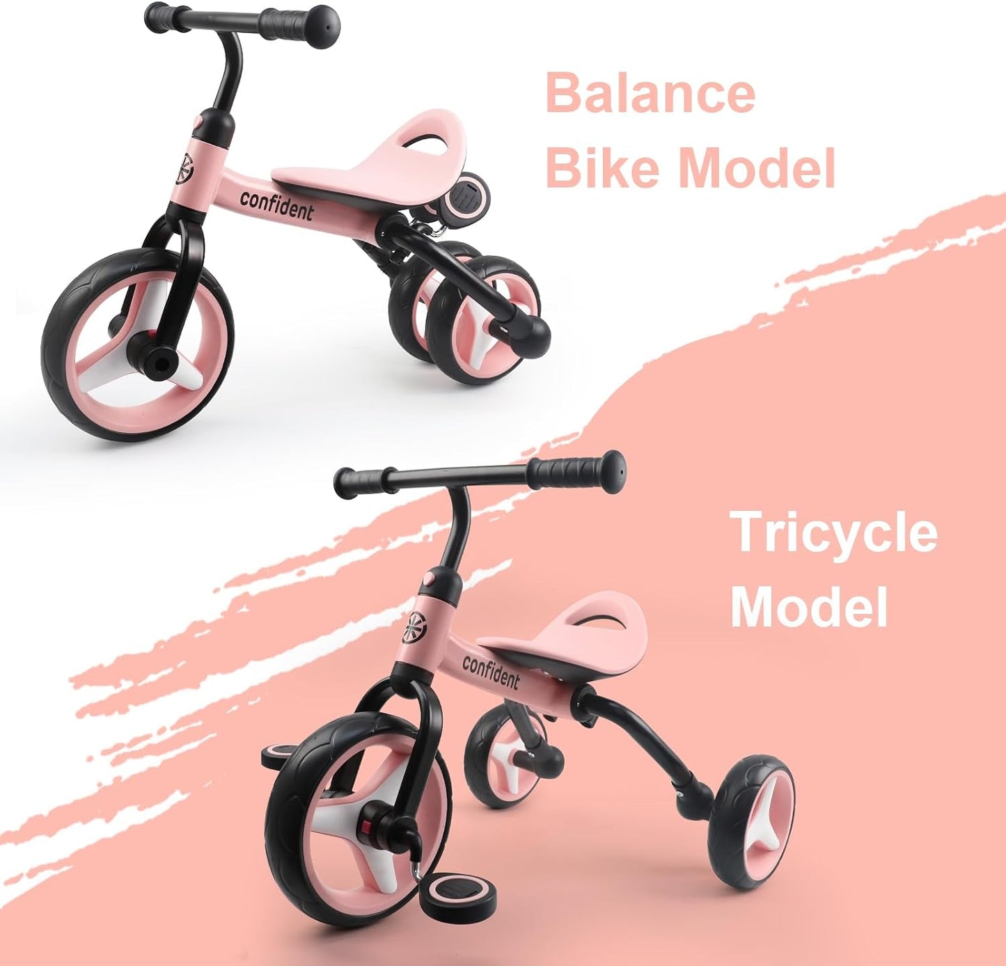 Triciclo 4en1 para niños 2-5 años plegable asiento ajustable